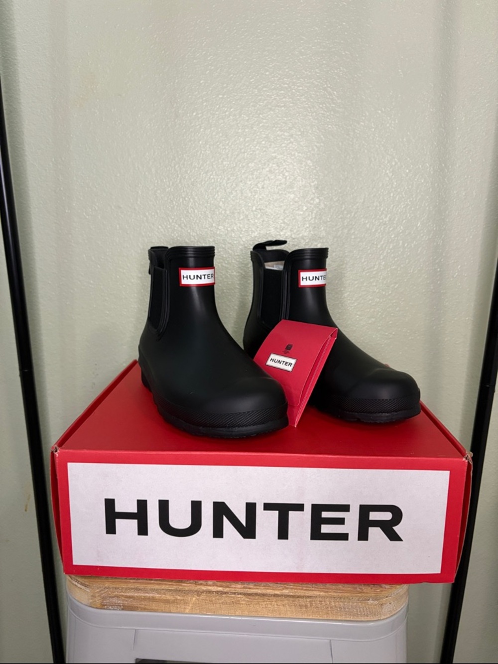 Hunter Matte Black Short Chelsea Rain Boots